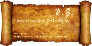 Maszalovits Zoltán névjegykártya