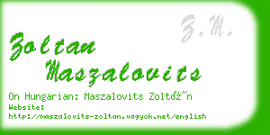 zoltan maszalovits business card